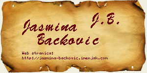 Jasmina Backović vizit kartica